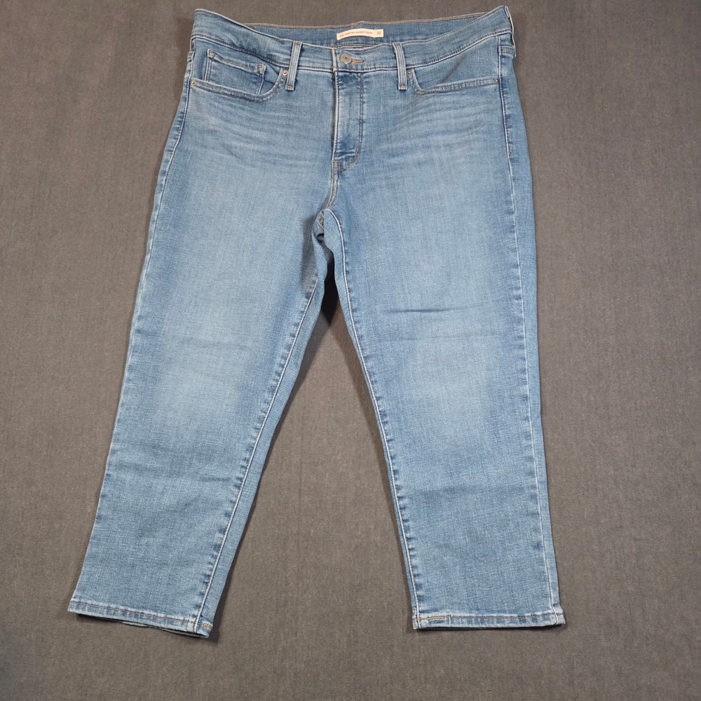 Levi's 311 Shaping Skinny Capri Womens 32 Blue Light Wash Denim Jeans